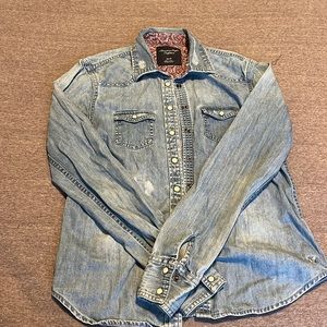 Jean button up top